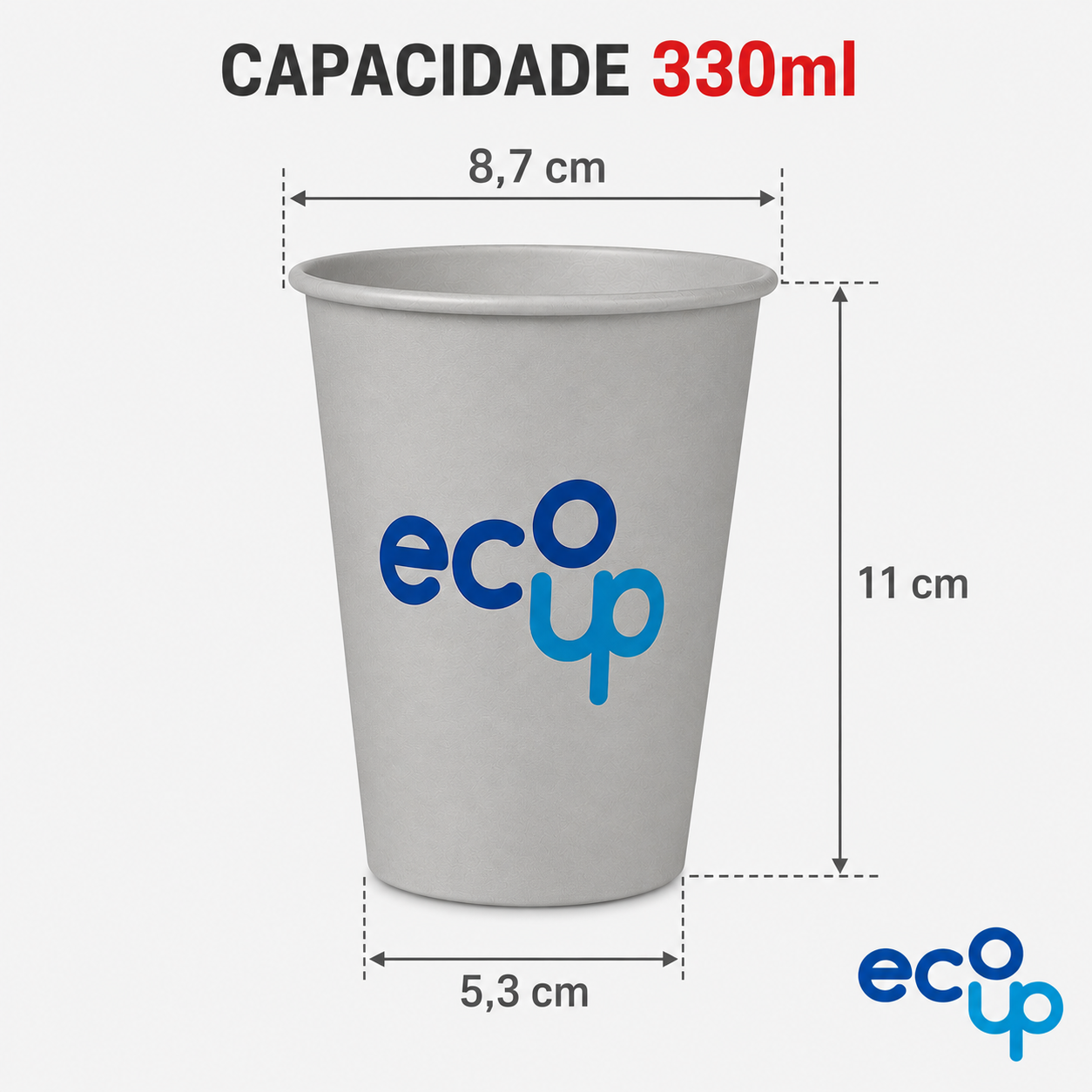 Copo de papel biodegradável 330ml Ecoup Brasil