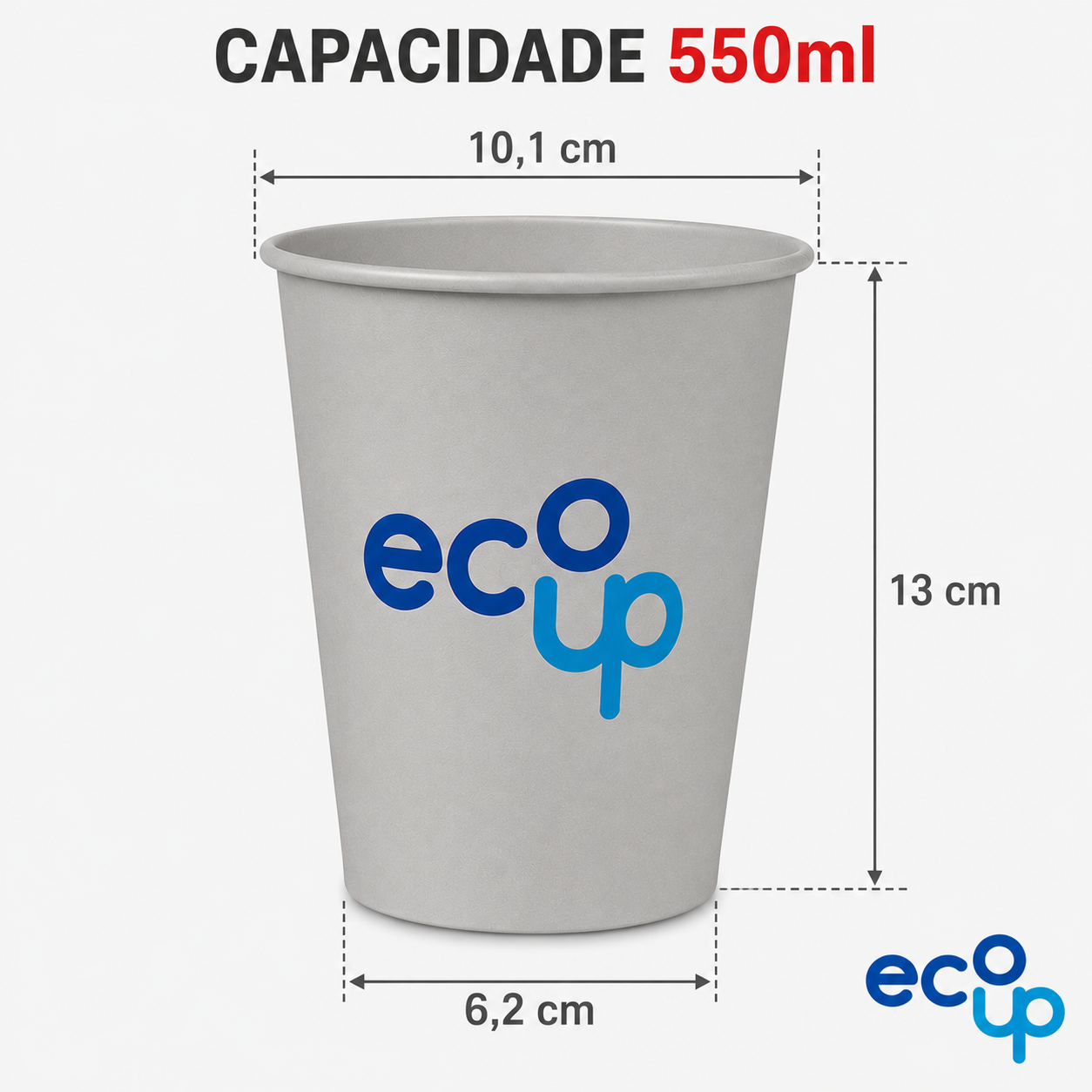 Copo de papel biodegradável 550ml Ecoup Brasil